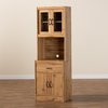 Baxton Studio Laurana ModernOak Brown Finished Wood Kitchen Cabinet and Hutch 193-12004-ZORO